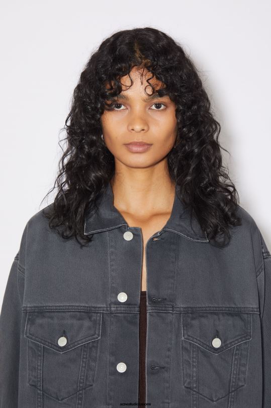 Acne Studios vaatteet tummanharmaa 0VF2B46 rento farkkutakki