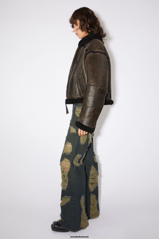 Acne Studios vaatteet tummanruskea/musta 0VF2B49 shearling takki
