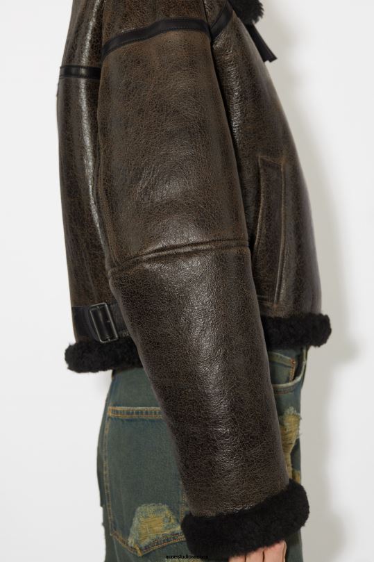 Acne Studios vaatteet tummanruskea/musta 0VF2B49 shearling takki