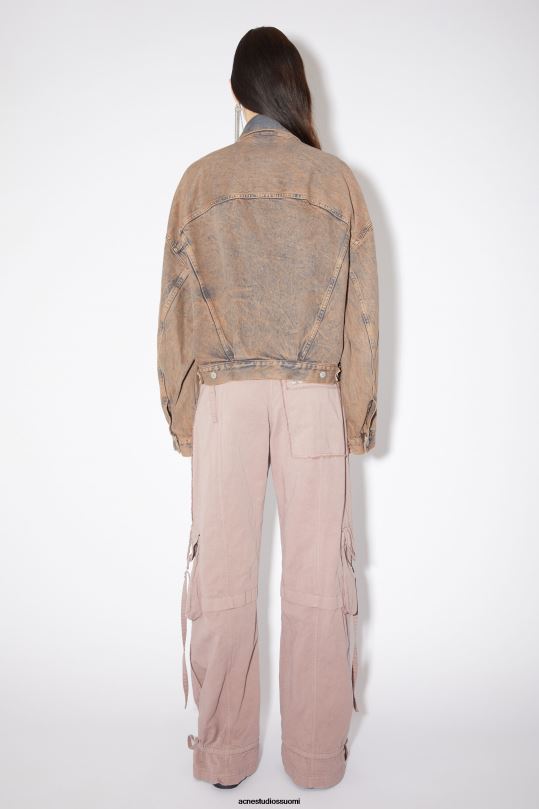 Acne Studios vaatteet vaaleanpunainen/harmaa 0VF2B45 denim takki - rento lyhennetty istuvuus