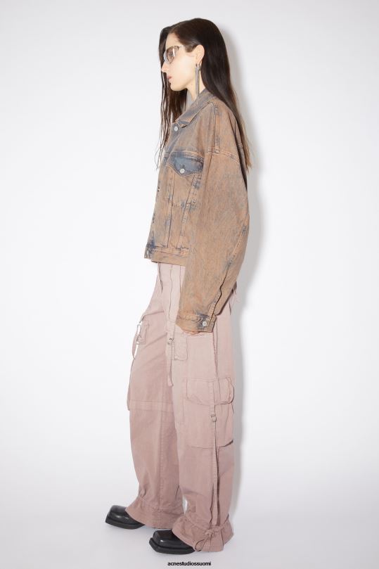 Acne Studios vaatteet vaaleanpunainen/harmaa 0VF2B45 denim takki - rento lyhennetty istuvuus