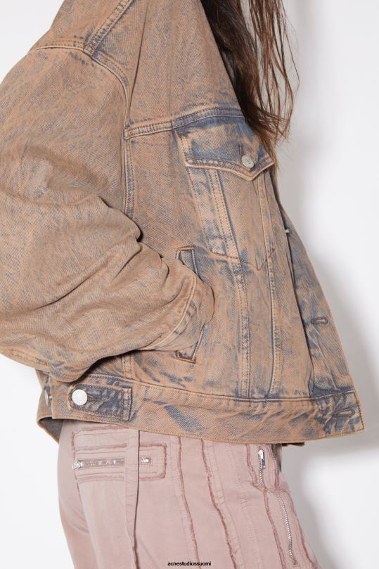 Acne Studios vaatteet vaaleanpunainen/harmaa 0VF2B45 denim takki - rento lyhennetty istuvuus