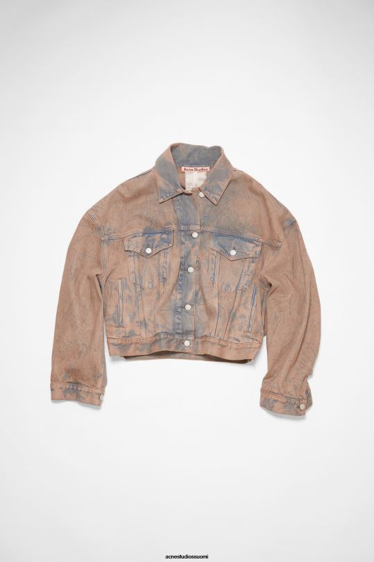 Acne Studios vaatteet vaaleanpunainen/harmaa 0VF2B45 denim takki - rento lyhennetty istuvuus
