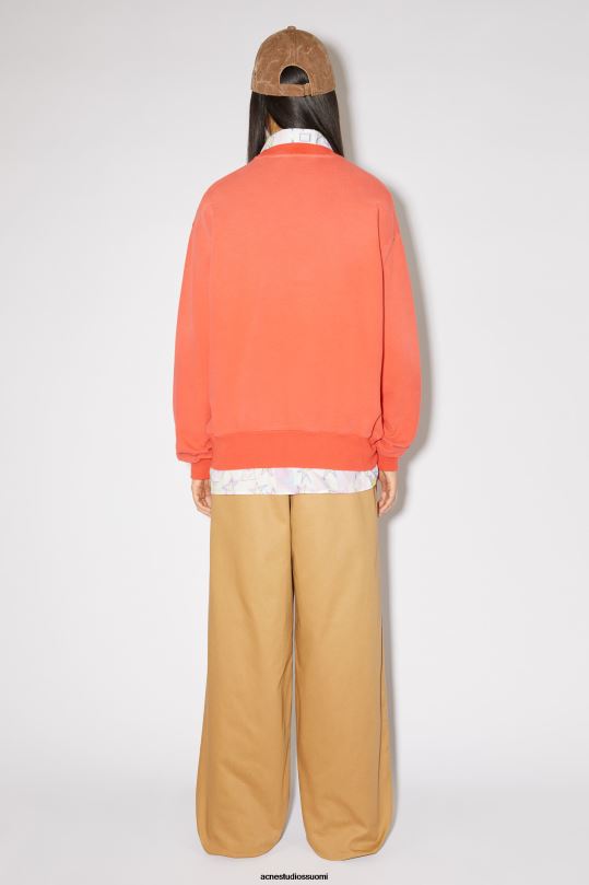 Acne Studios vaatteet chili appelsiini 0VF2B153 Patch print -pusero - rento istuvuus unisex