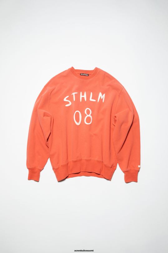 Acne Studios vaatteet chili appelsiini 0VF2B153 Patch print -pusero - rento istuvuus unisex
