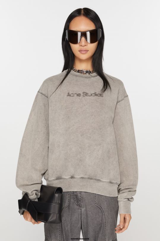 Acne Studios vaatteet haalistunut harmaa 0VF2B143 sumea logollinen pusero