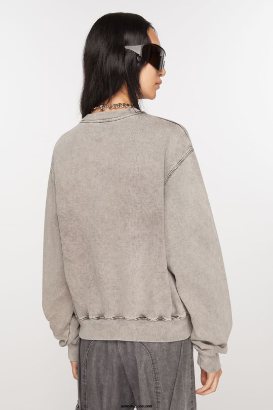Acne Studios vaatteet haalistunut harmaa 0VF2B143 sumea logollinen pusero