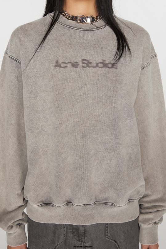 Acne Studios vaatteet haalistunut harmaa 0VF2B143 sumea logollinen pusero