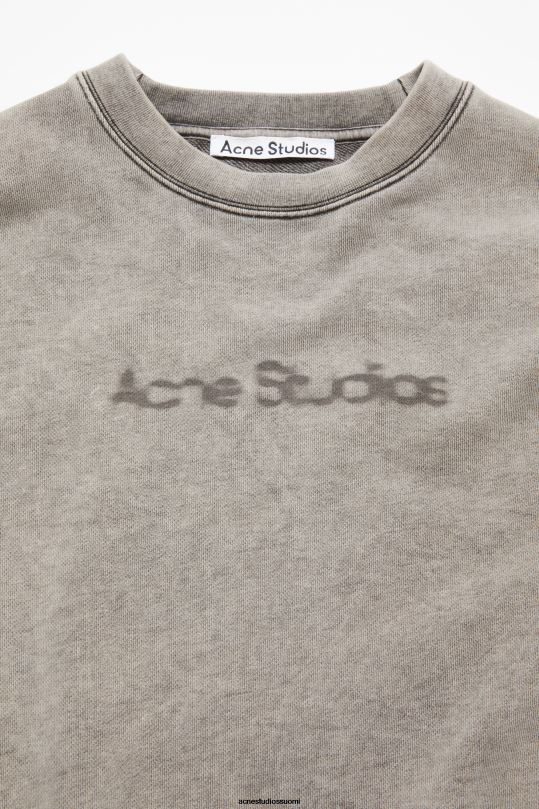 Acne Studios vaatteet haalistunut harmaa 0VF2B143 sumea logollinen pusero