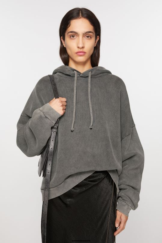 Acne Studios vaatteet haalistunut musta 0VF2B146 hupullinen pusero