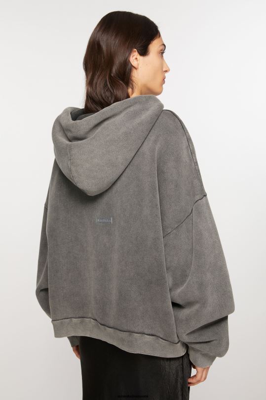 Acne Studios vaatteet haalistunut musta 0VF2B146 hupullinen pusero