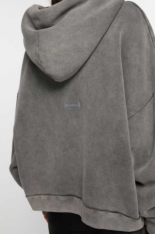 Acne Studios vaatteet haalistunut musta 0VF2B146 hupullinen pusero