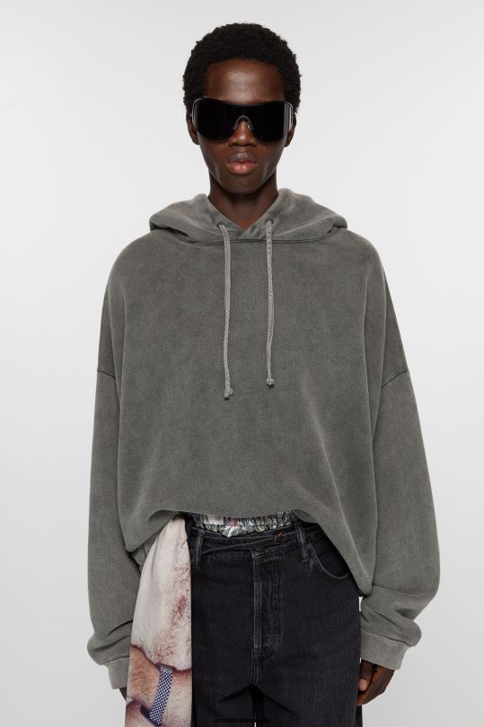 Acne Studios vaatteet haalistunut musta 0VF2B968 hupullinen pusero