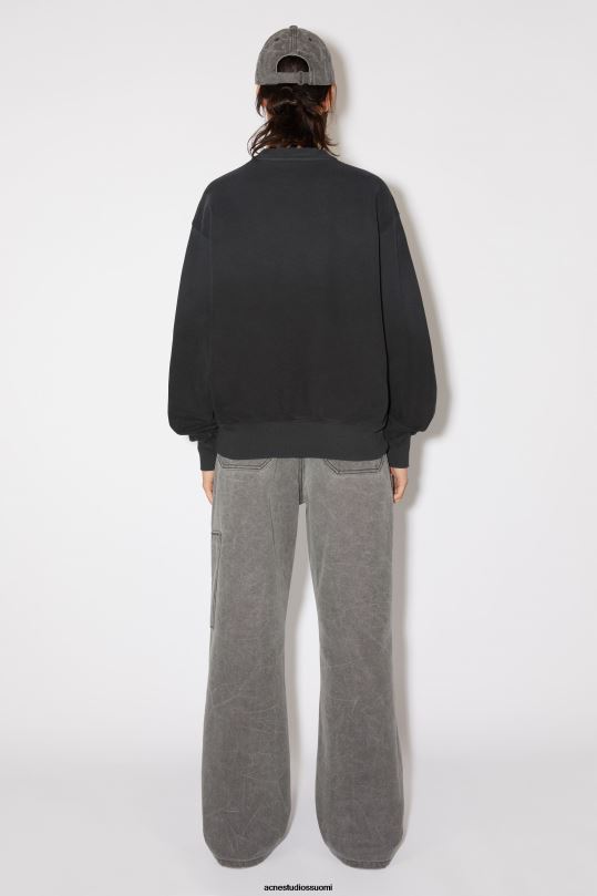 Acne Studios vaatteet hiilen harmaa 0VF2B160 Patch print -pusero - rento istuvuus unisex