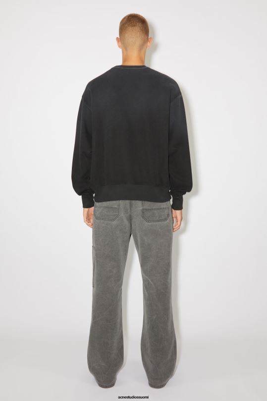 Acne Studios vaatteet hiilen harmaa 0VF2B981 Patch print -pusero - rento istuvuus unisex