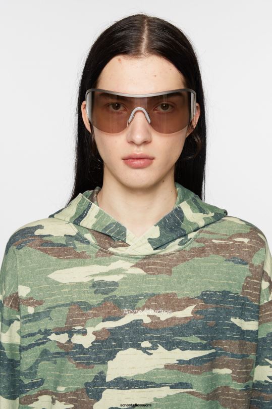 Acne Studios vaatteet khakin vihreä 0VF2B964 printtilogollinen huppari