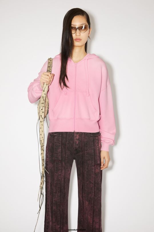 Acne Studios vaatteet kuplan vaaleanpunainen 0VF2B164 värjätty vetoketjullinen takki