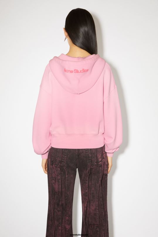 Acne Studios vaatteet kuplan vaaleanpunainen 0VF2B164 värjätty vetoketjullinen takki