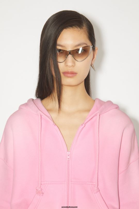 Acne Studios vaatteet kuplan vaaleanpunainen 0VF2B164 värjätty vetoketjullinen takki