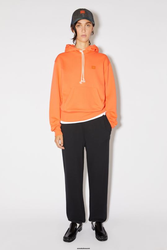 Acne Studios vaatteet mandariini appelsiini 0VF2B150 hupullinen collegepaita - normaali istuvuus unisex