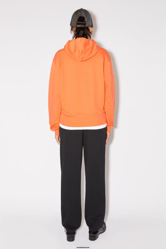 Acne Studios vaatteet mandariini appelsiini 0VF2B150 hupullinen collegepaita - normaali istuvuus unisex
