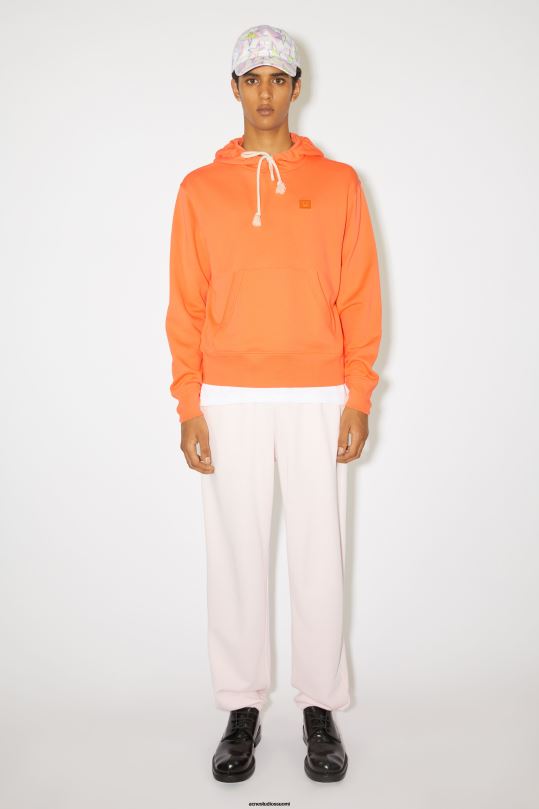 Acne Studios vaatteet mandariini appelsiini 0VF2B972 hupullinen collegepaita - normaali istuvuus unisex