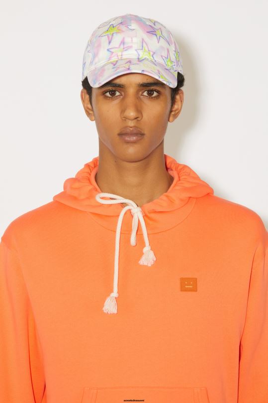 Acne Studios vaatteet mandariini appelsiini 0VF2B972 hupullinen collegepaita - normaali istuvuus unisex