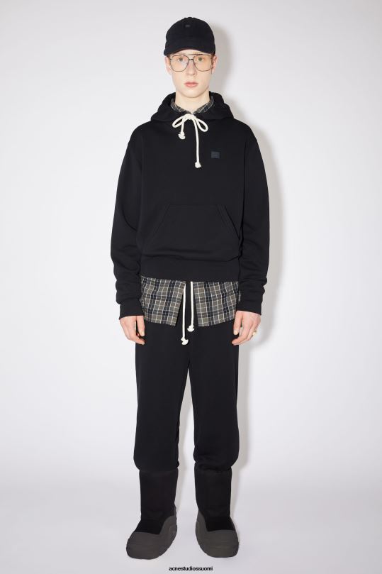 Acne Studios vaatteet musta 0VF2B1191 hupullinen collegepaita - normaali istuvuus unisex
