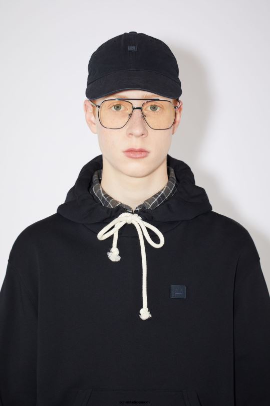Acne Studios vaatteet musta 0VF2B1191 hupullinen collegepaita - normaali istuvuus unisex