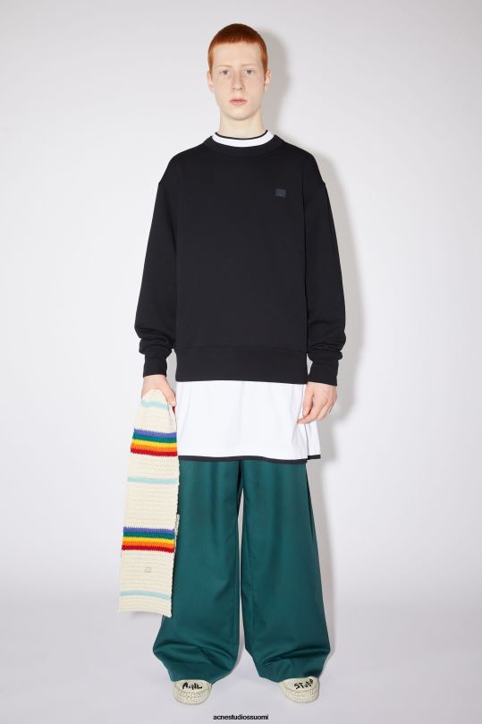 Acne Studios vaatteet musta 0VF2B1193 pyöreäkauluksinen collegepaita - normaali istuvuus unisex
