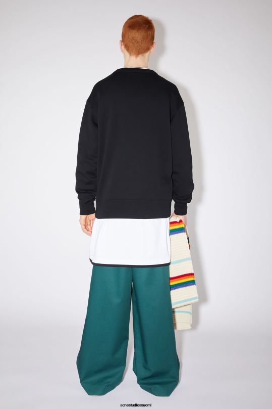 Acne Studios vaatteet musta 0VF2B1193 pyöreäkauluksinen collegepaita - normaali istuvuus unisex
