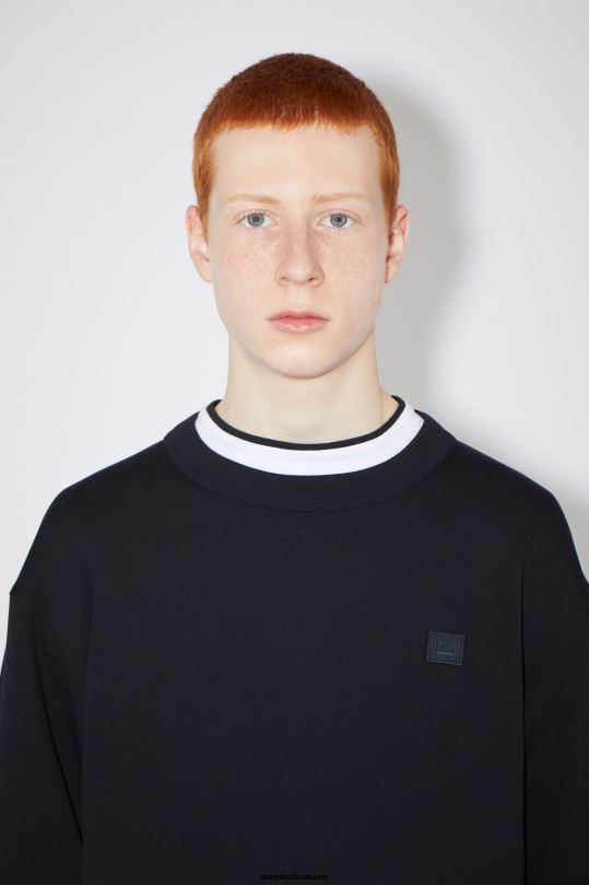 Acne Studios vaatteet musta 0VF2B1193 pyöreäkauluksinen collegepaita - normaali istuvuus unisex