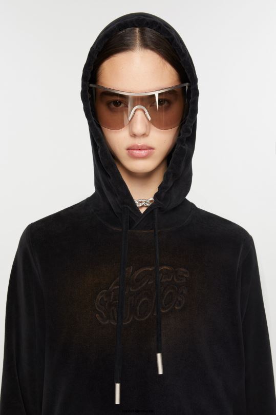 Acne Studios vaatteet musta 0VF2B142 hupullinen pusero - istuvuus