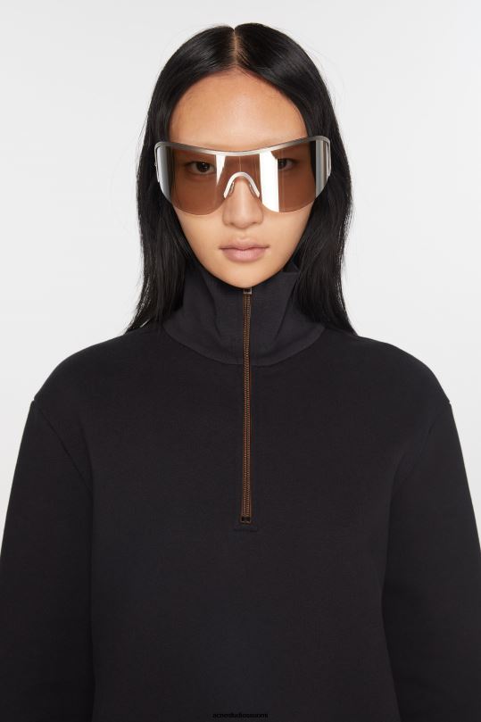 Acne Studios vaatteet musta 0VF2B145 vetoketjullinen pusero