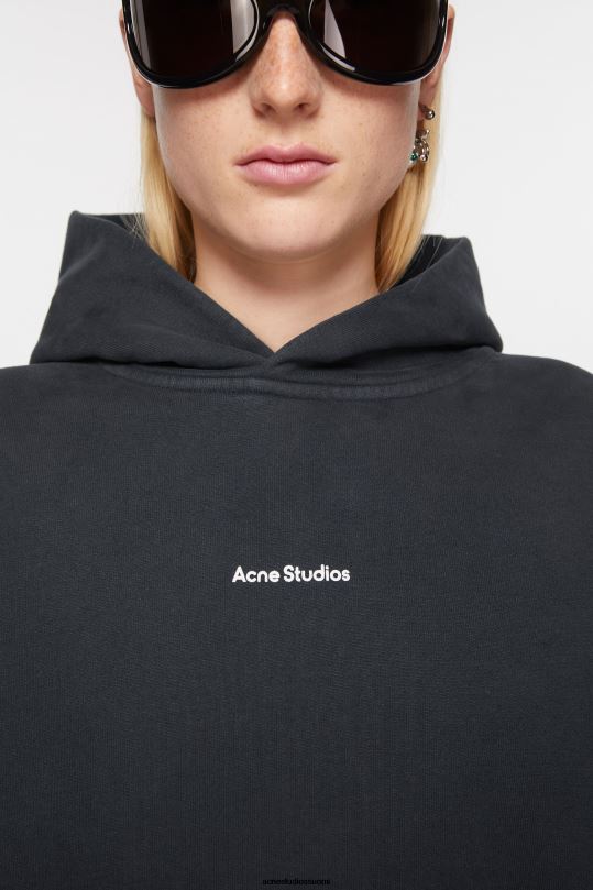 Acne Studios vaatteet musta 0VF2B148 logolla varustettu huppari