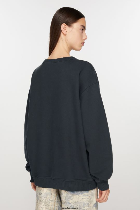 Acne Studios vaatteet musta 0VF2B149 leimalogolla varustettu collegepaita