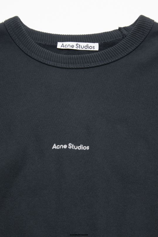 Acne Studios vaatteet musta 0VF2B149 leimalogolla varustettu collegepaita