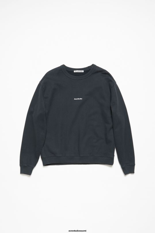 Acne Studios vaatteet musta 0VF2B149 leimalogolla varustettu collegepaita