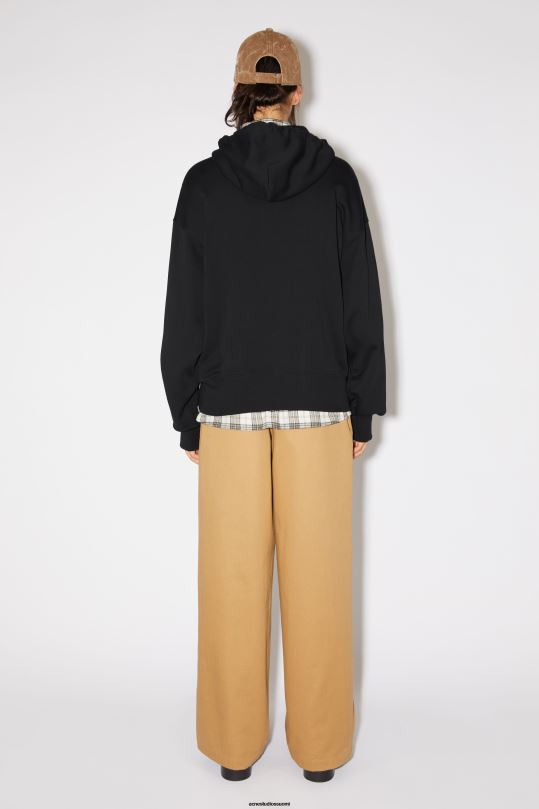 Acne Studios vaatteet musta 0VF2B154 hupullinen vetoketjullinen unisex pusero