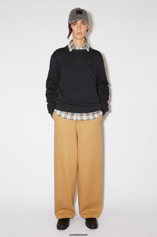 Acne Studios vaatteet musta 0VF2B159 pyöreäkauluksinen pusero - normaali istuvuus unisex
