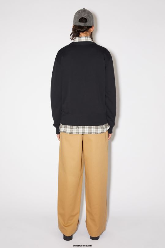 Acne Studios vaatteet musta 0VF2B159 pyöreäkauluksinen pusero - normaali istuvuus unisex