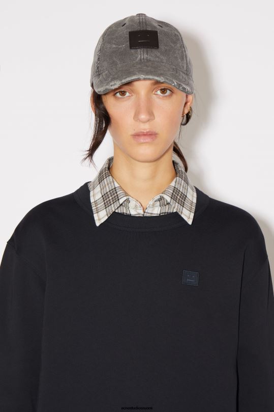 Acne Studios vaatteet musta 0VF2B159 pyöreäkauluksinen pusero - normaali istuvuus unisex