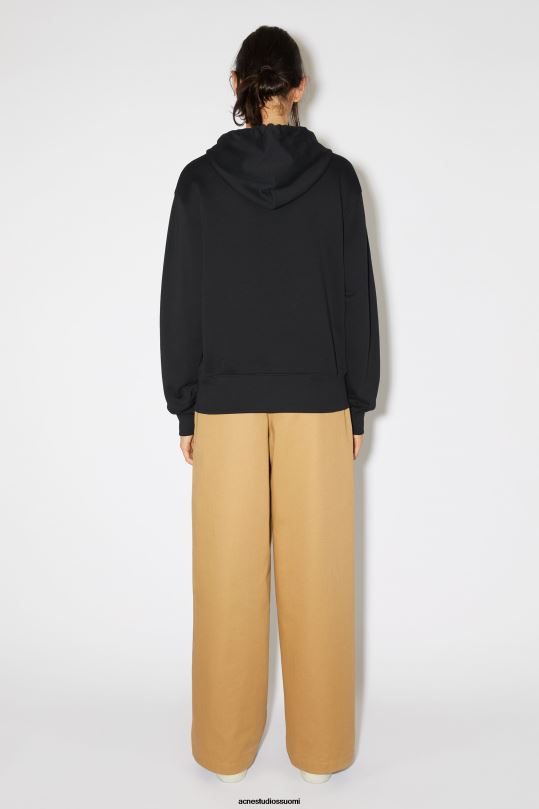 Acne Studios vaatteet musta 0VF2B161 hupullinen collegepaita - normaali istuvuus unisex
