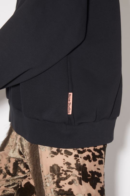 Acne Studios vaatteet musta 0VF2B166 pyöreä kaula-aukkoinen pusero