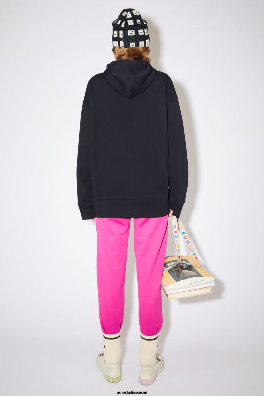 Acne Studios vaatteet musta 0VF2B414 hupullinen collegepaita - oversize fit unisex