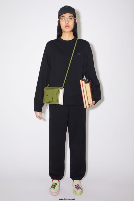 Acne Studios vaatteet musta 0VF2B422 pyöreäkauluksinen collegepaita - rento istuvuus unisex