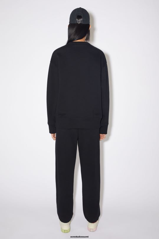 Acne Studios vaatteet musta 0VF2B422 pyöreäkauluksinen collegepaita - rento istuvuus unisex