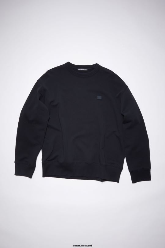 Acne Studios vaatteet musta 0VF2B422 pyöreäkauluksinen collegepaita - rento istuvuus unisex