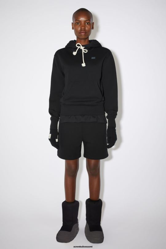 Acne Studios vaatteet musta 0VF2B431 hupullinen collegepaita - normaali istuvuus unisex