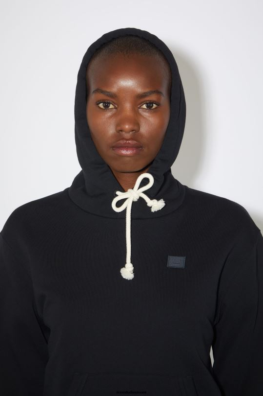 Acne Studios vaatteet musta 0VF2B431 hupullinen collegepaita - normaali istuvuus unisex